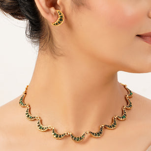 22k Gold Plated Sunheri Leher Necklace Set