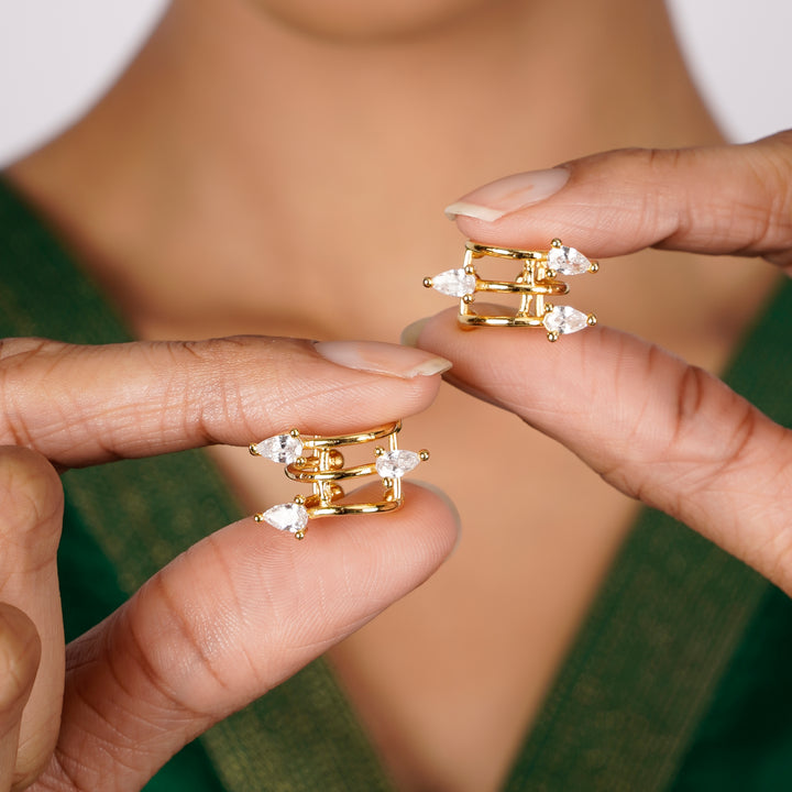 22k Gold Plated Jhilmil Luxe Earclips