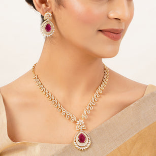 22k Gold Plated Gulnaar Surya Necklace Set