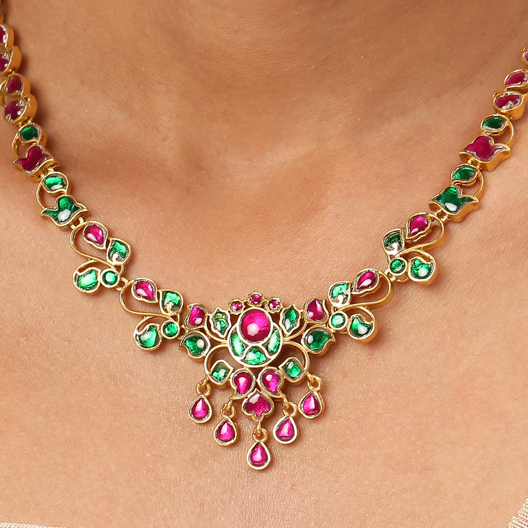 22k Gold Plated Kanchan Dhanvi Necklace Set