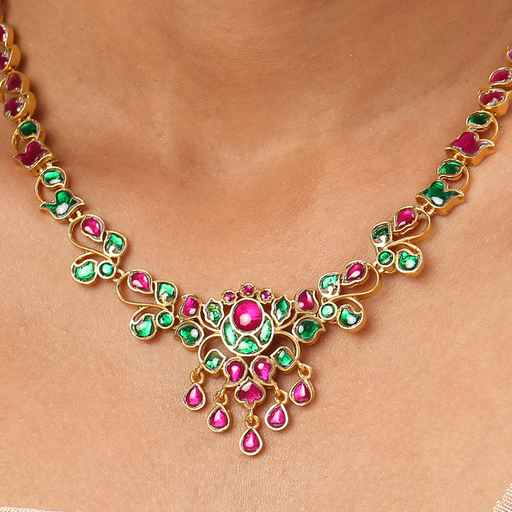 22k Gold Plated Kanchan Dhanvi Necklace Set