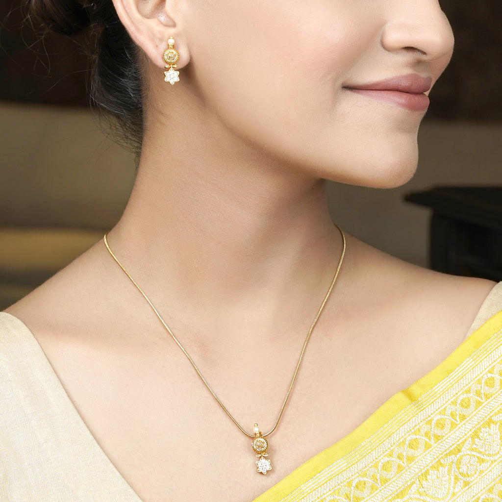 22k Gold Plated Suvarna Sopan Pendant