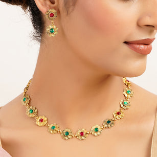 22k Gold Plated Sunheri Harini Necklace Set