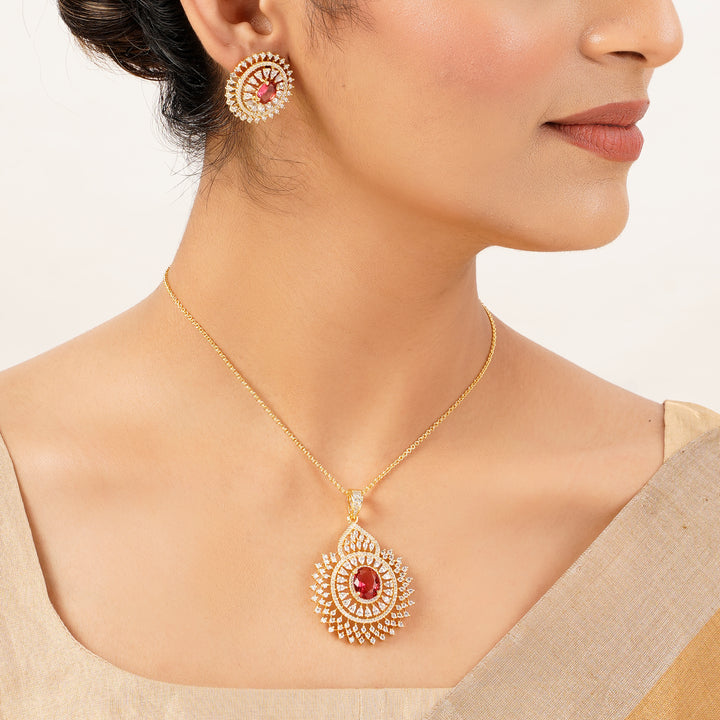 22k Gold Plated Gulnaar Tara Pendant Set