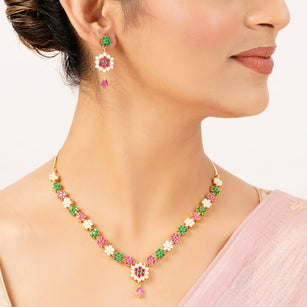 22k Gold Plated Gulnaar Pankh Necklace Set