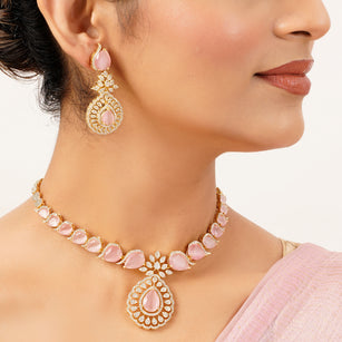 22k Gold Plated Gulnaar Chand Necklace Set