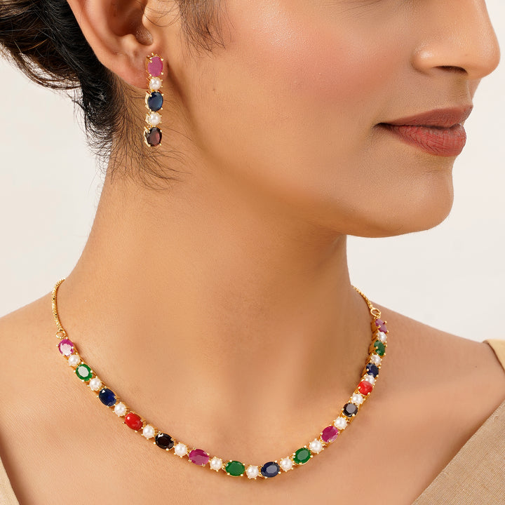 22k Gold Plated Gulnaar Valli Necklace Set