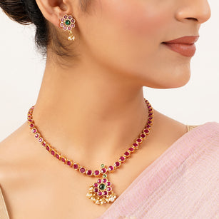 22k Gold Plated Sunheri Vastra Necklace Set