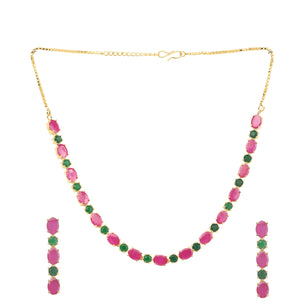 22k Gold Plated Gulnaar Rang Necklace Set