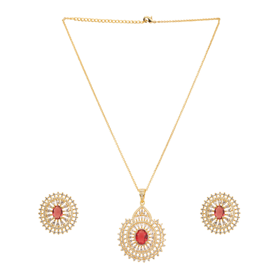 22k Gold Plated Gulnaar Tara Pendant Set