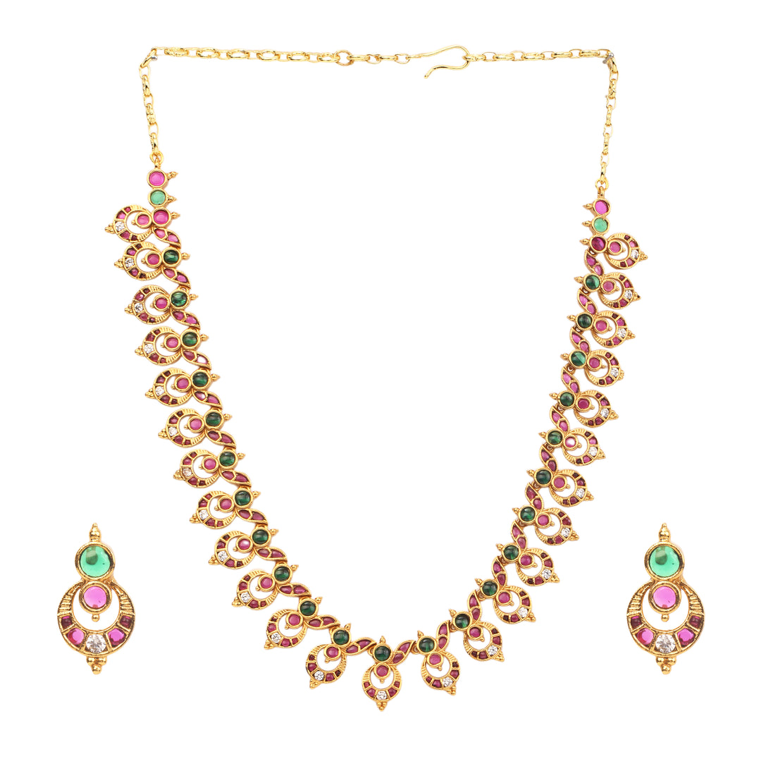 22k Gold Plated Sunheri Tarini Necklace Set