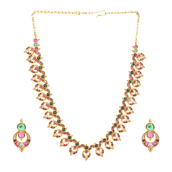 22k Gold Plated Sunheri Tarini Necklace Set