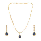 22k Gold Plated Gulnaar Neelam Necklace Set