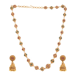 22k Gold Plated Sunheri Pallavi Necklace Set