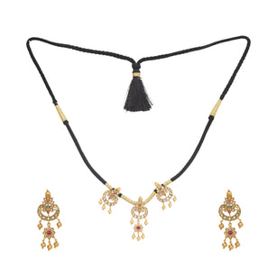 22k Gold Plated Sunheri Chandrika Necklace Set
