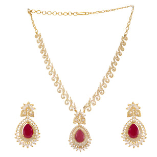 22k Gold Plated Gulnaar Surya Necklace Set