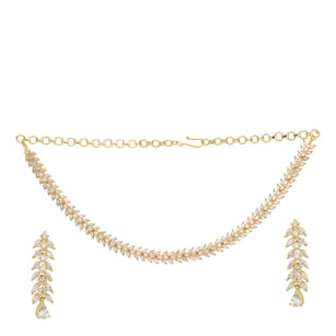 22k Gold Plated Gulnaar Rekha Necklace Set