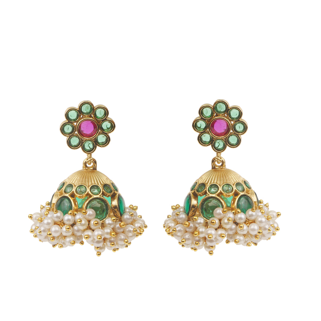 22k Gold Plated Sunheri Panna Necklace Set