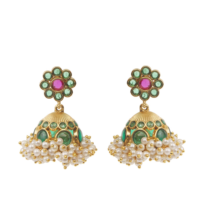 22k Gold Plated Sunheri Panna Necklace Set