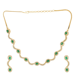 22k Gold Plated Gulnaar Panna Necklace Set