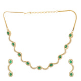 22k Gold Plated Gulnaar Panna Necklace Set