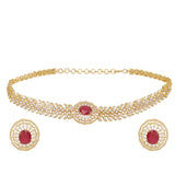 22k Gold Plated Gulnaar Ratan Necklace Set