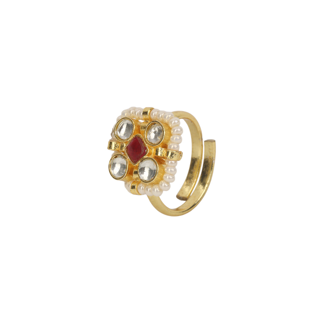 22k Gold Plated Noorja Kundan Toe Ring