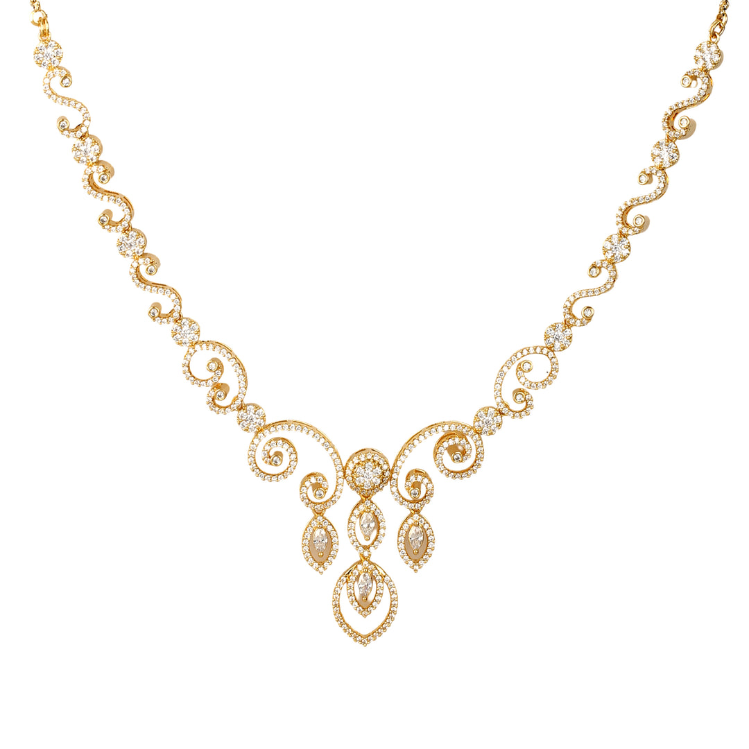22k Gold Plated Gulnaar Kesar Necklace Set