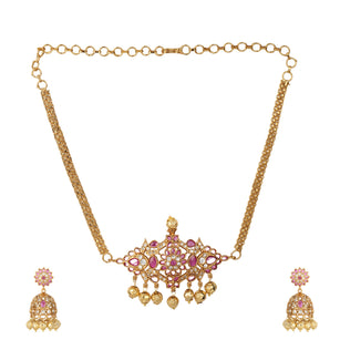22k Gold Plated Sunheri Noor Necklace Set