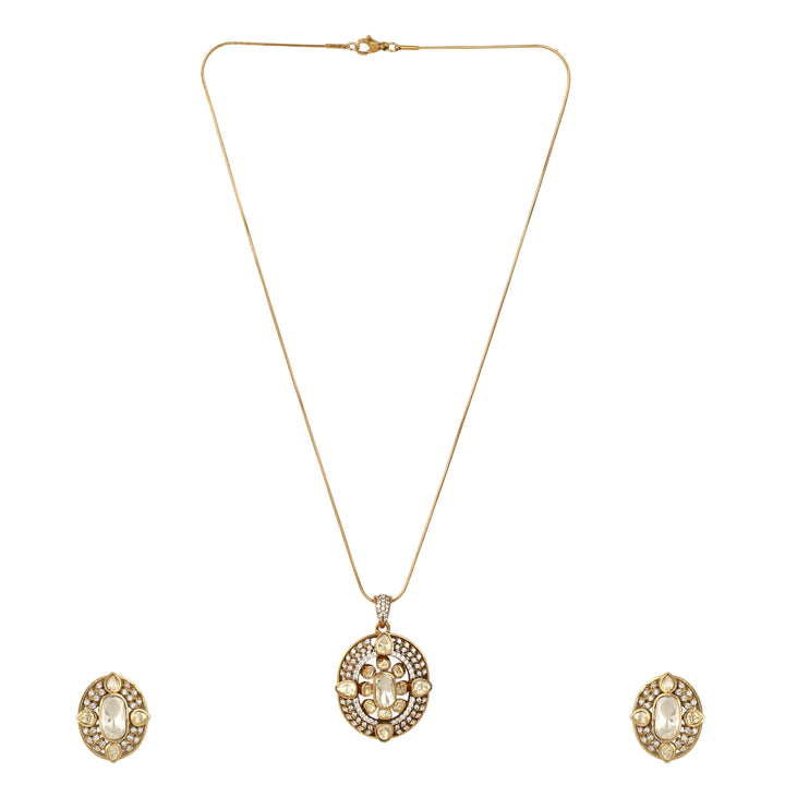 22k Gold Plated Gulnaar Ratna Pendant Set