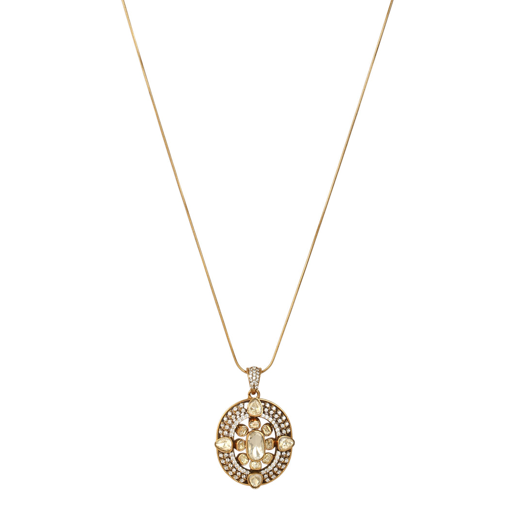 22k Gold Plated Gulnaar Ratna Pendant Set
