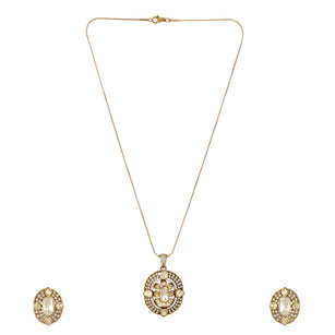 22k Gold Plated Gulnaar Ratna Pendant Set