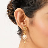 22k Gold Plated Sunheri Kamal Necklace Set