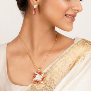 22k Gold Plated Ridhi Samkona Pendant Set