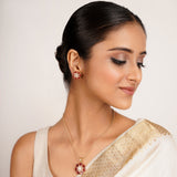 22k Gold Plated Ridhi Jalika Pendant Set