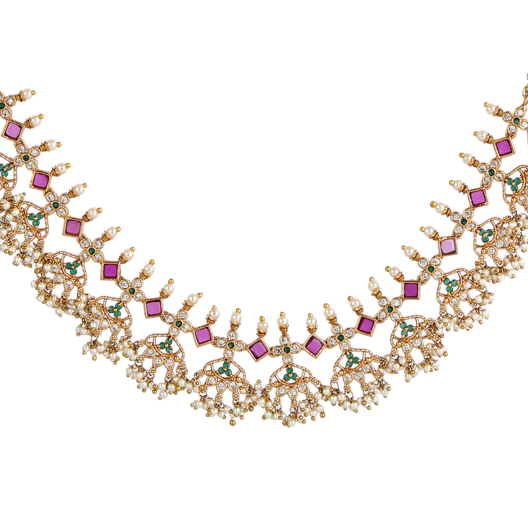 22k Gold Plated Kanchan Kanchali Necklace Set