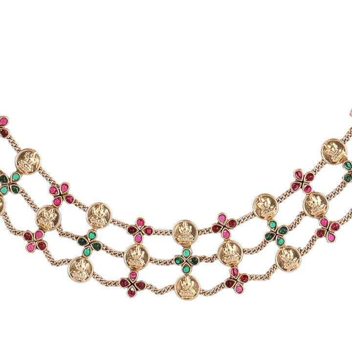 22k Gold Plated Kanchan Kasturi Necklace Set