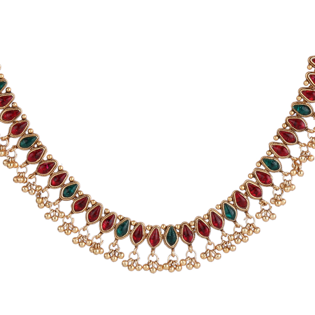 22k Gold Plated Kanchan Kundanika Necklace Set