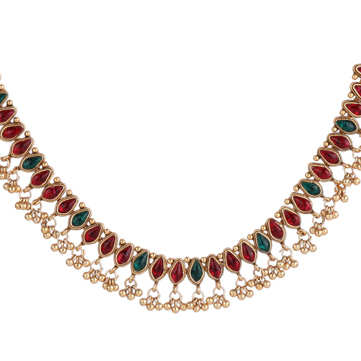 22k Gold Plated Kanchan Kundanika Necklace Set