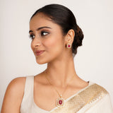 22k Gold Plated Ridhi Golaka Pendant Set