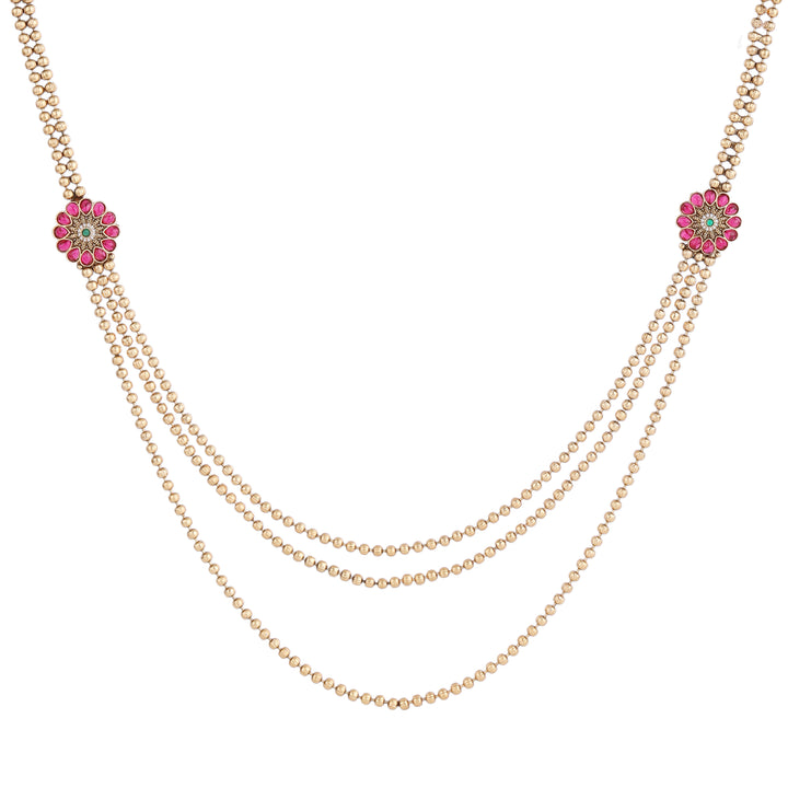 22k Gold Plated Kanchan Navaratna Necklace Set