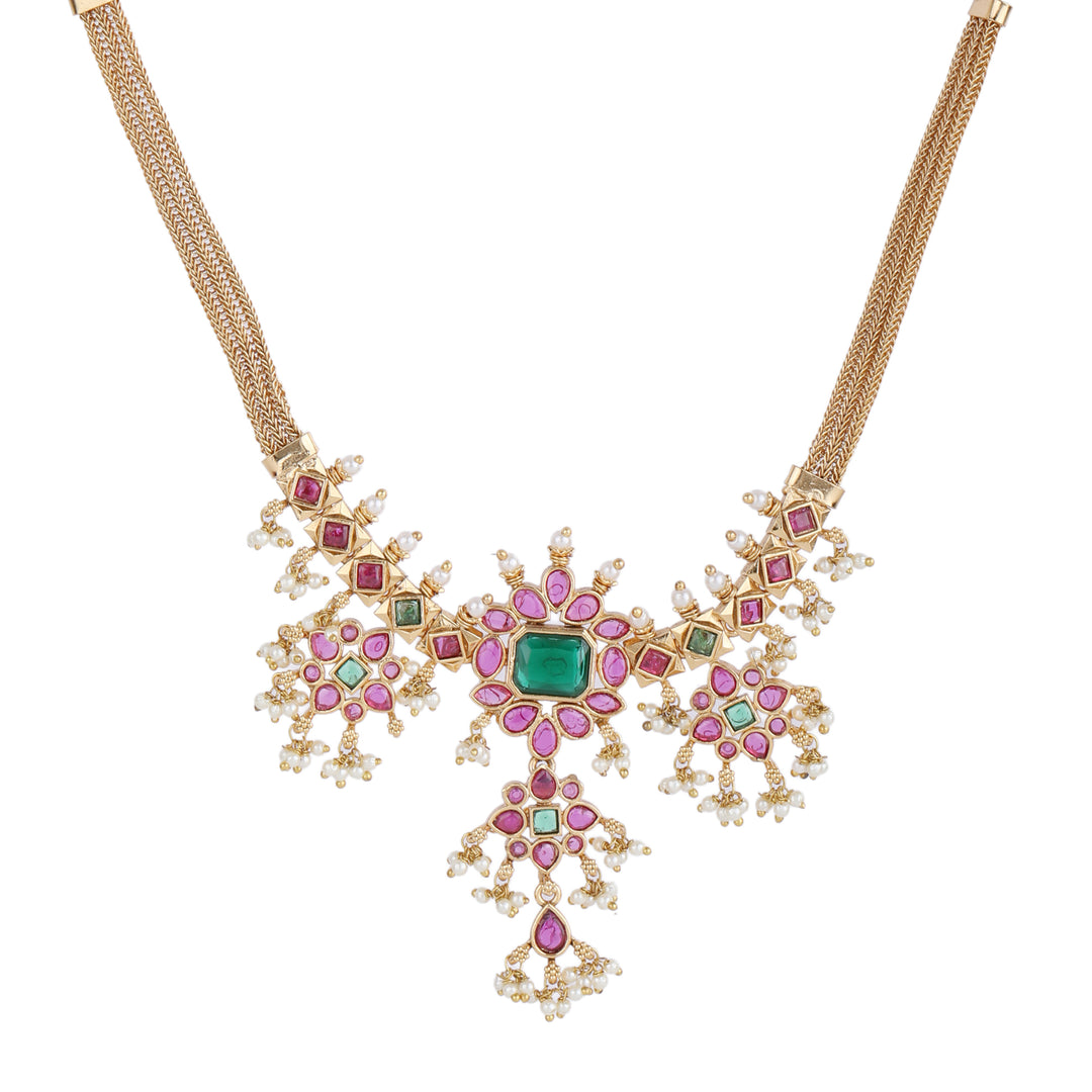 22k Gold Plated Kanchan Sharada Necklace Set