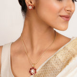 22k Gold Plated Ridhi Jalika Pendant Set