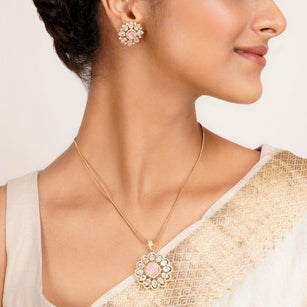 22k Gold Plated Ridhi Megha Pendant Set