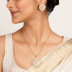 22k Gold Plated Ridhi Prabha Pendant Set