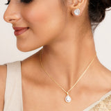 22k Gold Plated Ridhi Vakra Pendant Set