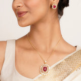 22k Gold Plated Ridhi Golaka Pendant Set