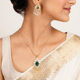 22k Gold Plated Ridhi Trinetra Pendant Set