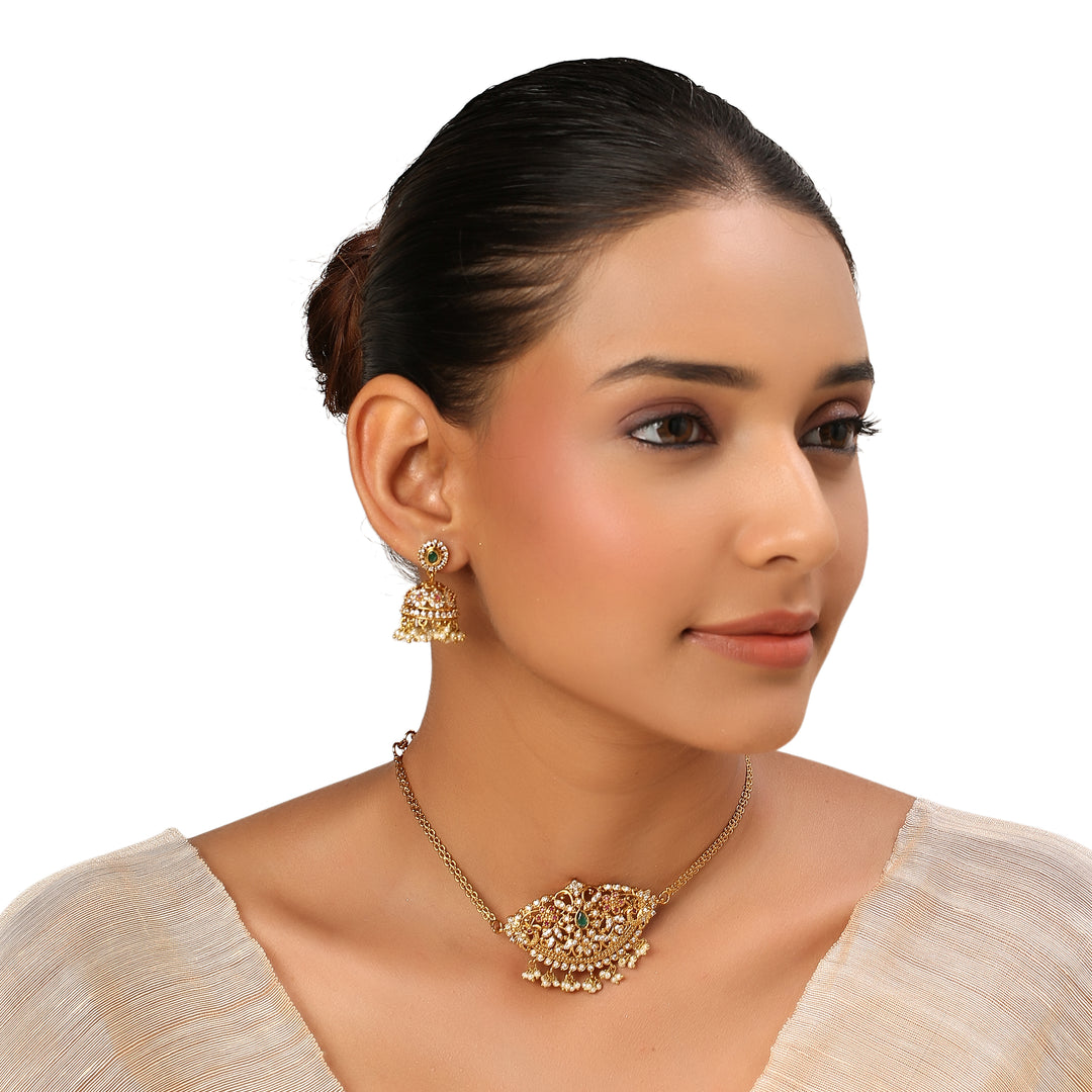 22k Gold Plated Kanchan Ambika Choker Set