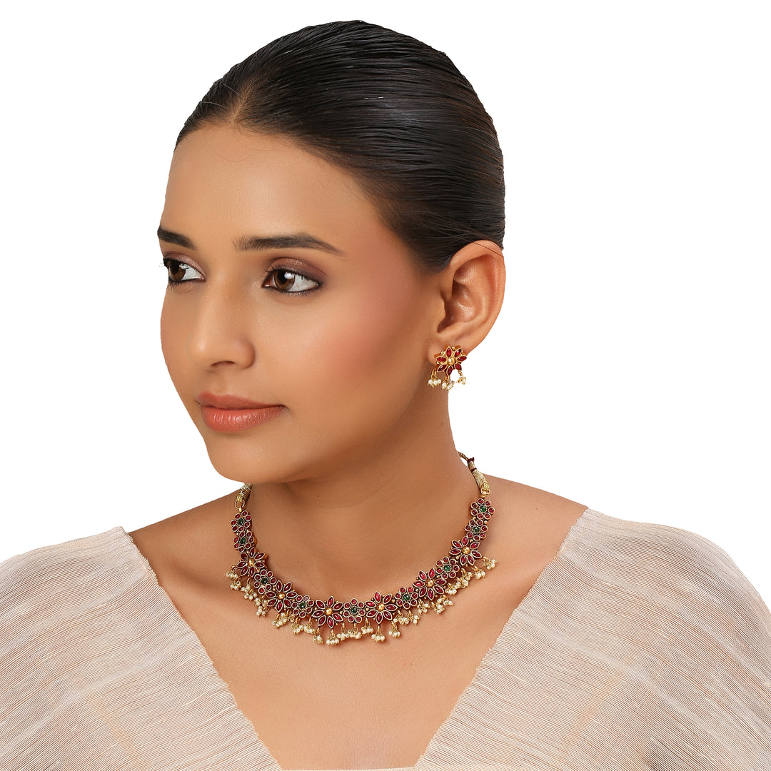 22k Gold Plated Kanchan Gauravi Necklace Set